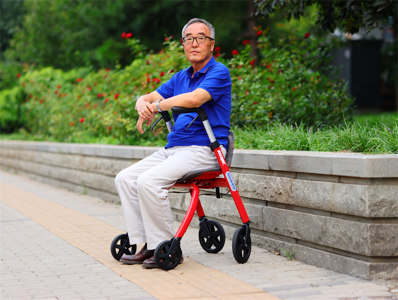 新西兰nip老人助行器四轮老年手推车拐杖凳辅助行走助步轻便折叠
